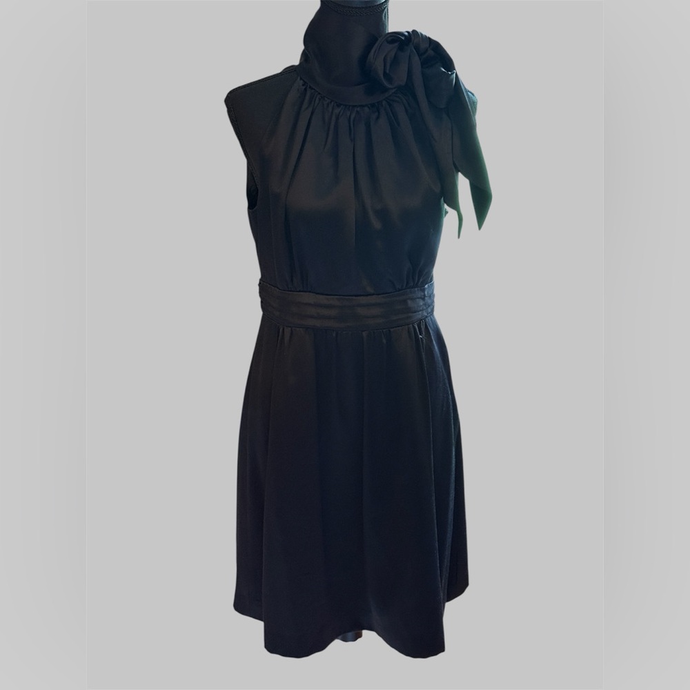 Shoshanna Halter Neck tie black dress. Sz8. wedding guest, semi formal